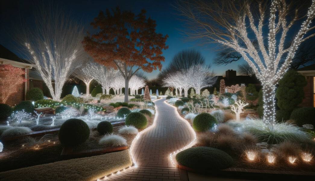 White Outdoor Christmas Lights In Tulsa A classic Display